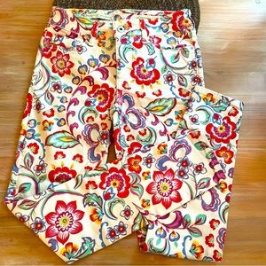 ANTHROPOLOGIE PILCRO Bright Colorful Print Denim Skinny Jeans! NWOT! 26